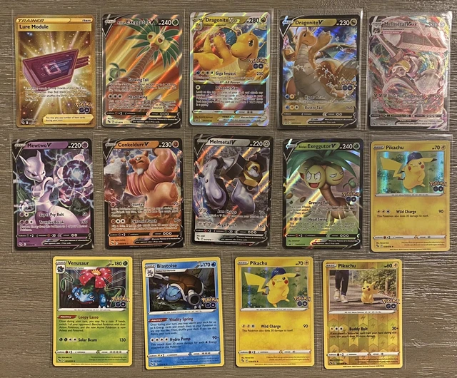 Pokemon GO TCG LOT of 14 Gold, V, V STAR, Holo, Full Art Pokemon Cards NM-M