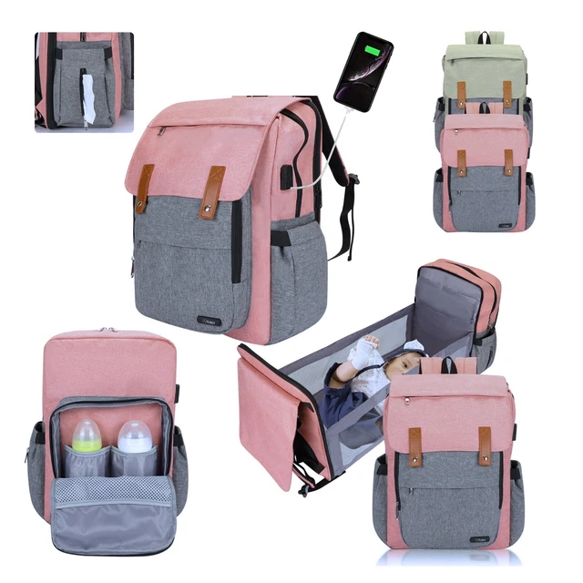 Large Baby Backpack Diaper Bag with Expanding Changing Station, USB Port 10