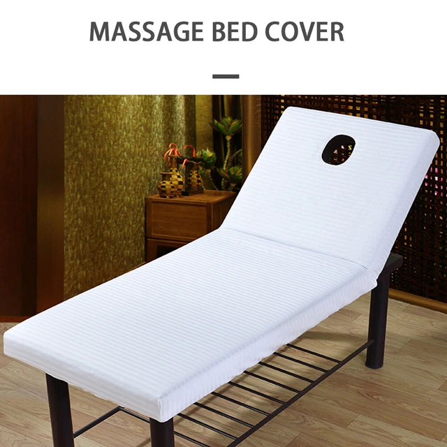 Cotton Blend Table Sheet Bedding Massage Bed Cover Spa Salon Soft With Face Hole