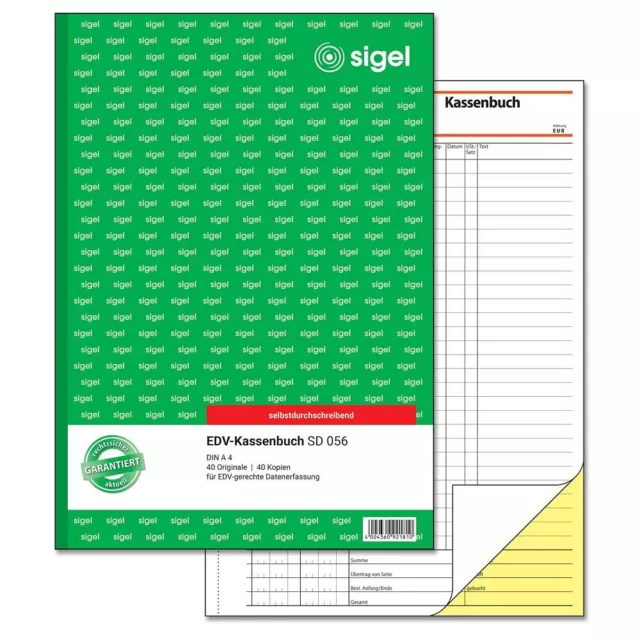 SIGEL Kassenbuch/EDV Formularbuch SD056