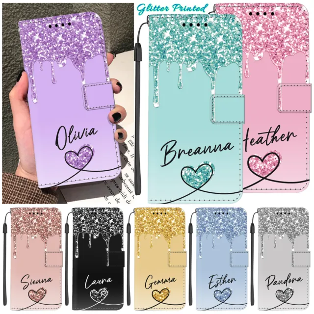 Flip Leather Case For iPhone 15 Pro Max 14 13 12 11 8 7 Fancy Personalised Cover