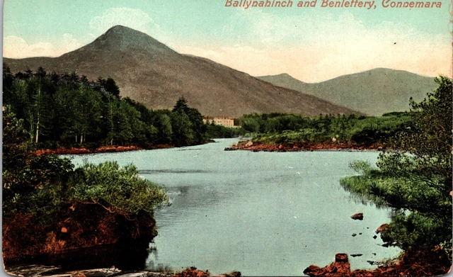 Ballynahinch and Ben Lettery Connemara Ireland UK Postcard Valentine & Sons