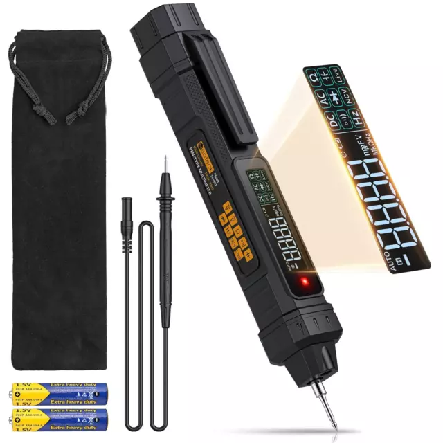 Neoteck 2 in 1 Pen Type Digital Multimeter Non-Contact Voltage Tester 6000 with