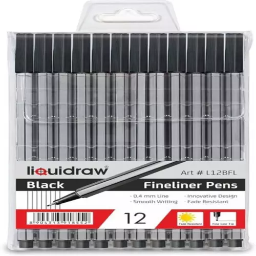 Liquidraw Drawing Pens Set Black Fineliner Pens Set Of 8 Waterproof Fi