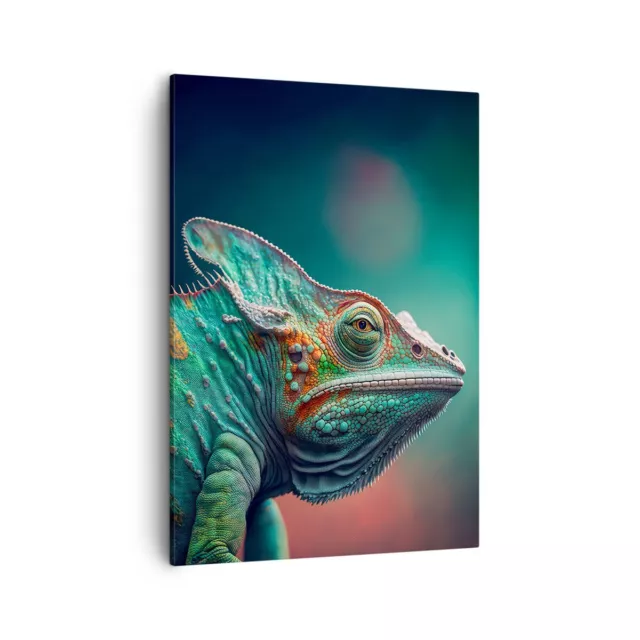 Impression sur Toile 50x70cm Tableaux Image Photo Cam�l�on Animaux Reptile