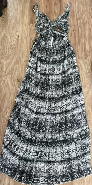 Asos Bnwt Size 8 Petite Maxi Dress Snake Print Cutout