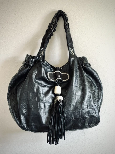 Henry Beguelin Croc Embossed Beaded Shoulder Bag Never Used with Dust Bag 