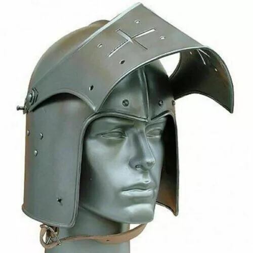18GA LARP Medieval Knight Tournament Close Armor Helmet..