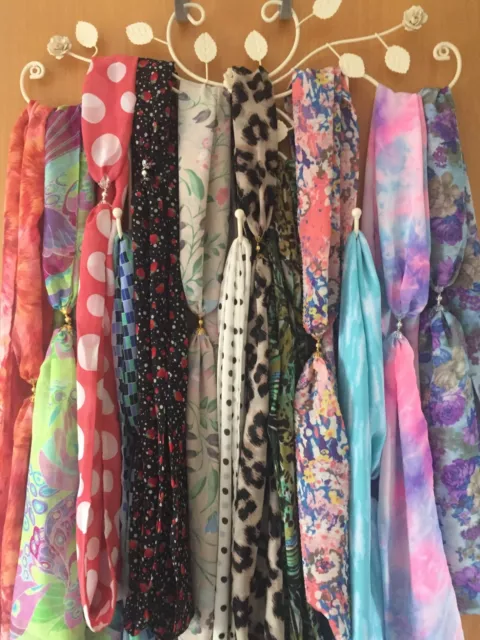 LONG PATTERN CHIFFON Scarves With Magnetic Clasp By Artydee Creations  £13.99 - PicClick UK