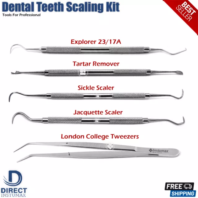 Dental Examination Kit Student Diagnostic Teeth Cleaning Pick Probes Mirror Lab