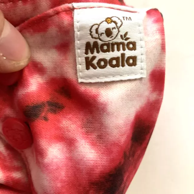 Mama Koala Cloth Diaper with Insert Baby Pink Red Tie Die One Size Adjustable 3