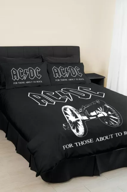 Acdc " For Those About To Rock " Queen Size Doona Quilt Cover Set