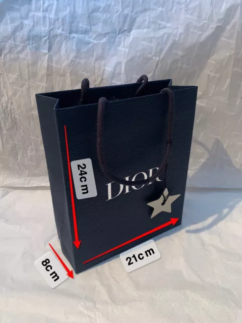 100% Authentic Dior Gift Bag Small 21*24*8Cm Navy with dior star