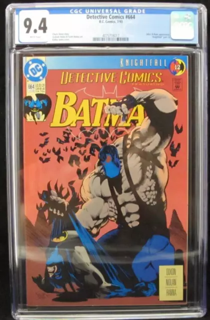 Detective Comics #664 Batman Bane Joker Knightfall part 12 CGC 9.4 Near Mint