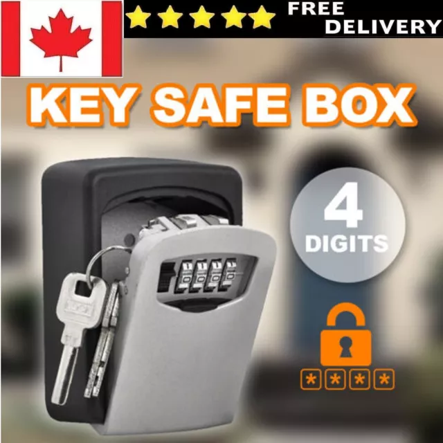 Lock Box Secure Portable 4 digit Combination Wall Mount Key Safe Storage Lockbox