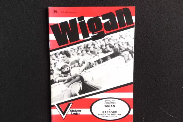 Rugby League Wigan v Salford 15th April 1984 Official Programme