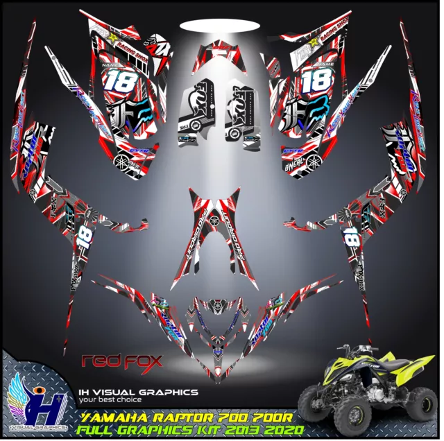 Kit de gráficos Yamaha Raptor 700 700R 2013 2014 2017 a 2022 calcomanías...