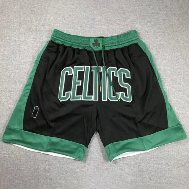 Boston Celtics Men's Black Swing Basketball Pocket Shorts Ball pants Sweatpants