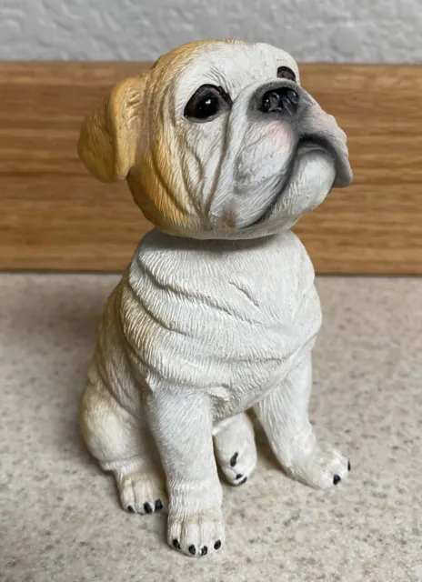Collectible Bobblehead Desktop Bulldog English Bulldog Resin Figurine 4”