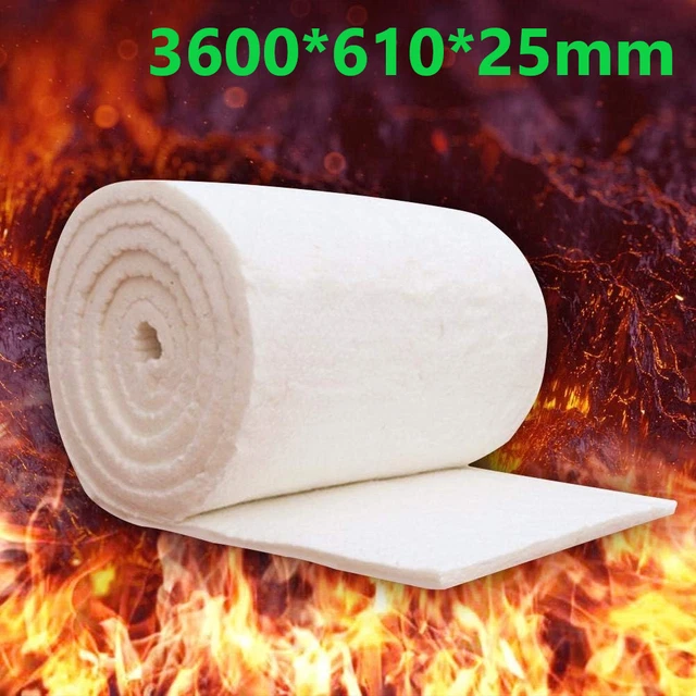 Coperta Isolante In Fibra Di Ceramica Nelyrho – 61x40,6x2,5 Cm, Resistente A 1482°C, Per Stufe, Forni, Forgie E Pizzerie