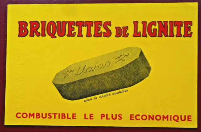 Buvard - Briquettes De Lignite Union - Illustrateur - Jaune D'or
