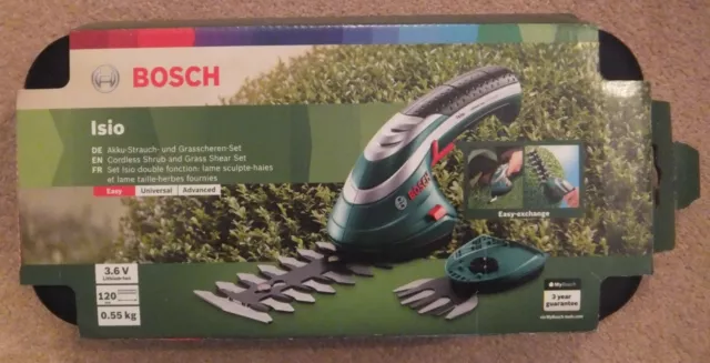 Bosch Isio Cordless Shrub & Grass Shear Set 600833172 Shape & Edge + Sturdy Case