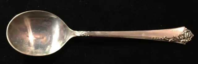 Sterling Silver Flatware - Heirloom Oneida Damask Rose Cream Soup Spoon