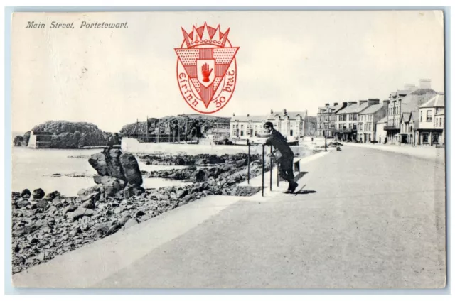 1909 Main Street Portstewart Londonderry Northern Ireland Antique Postcard