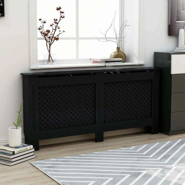Vidaxl Copertura per Radiatore Nera 172x19x81 cm in MDF