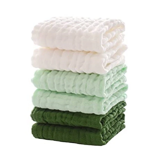 Mukin Baby Muslin Washcloths - Natural Muslin Cotton Baby Wipes - - 6 Pack