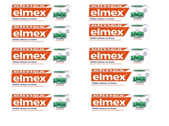 10 dentifricio Elmex Junior a 75 ml 6-12 anni dentifricio bambini protezione antismalto