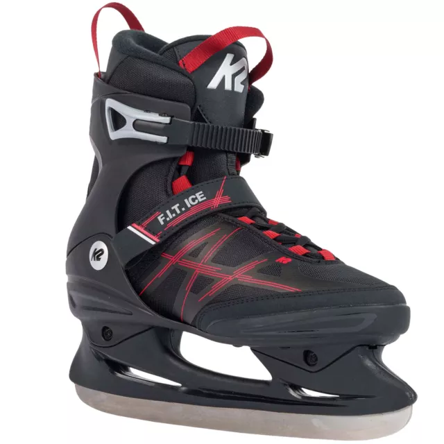 K2 F.I.T. Ice Skate Herren-Eislaufschuhe Schlittschuhe Softboot Schwarz/Rot