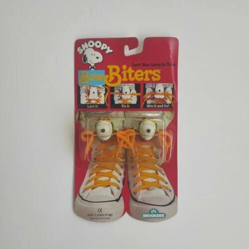PILOT SNOOPY BOW Biters Brookside 1989 vintage shoelace holders
