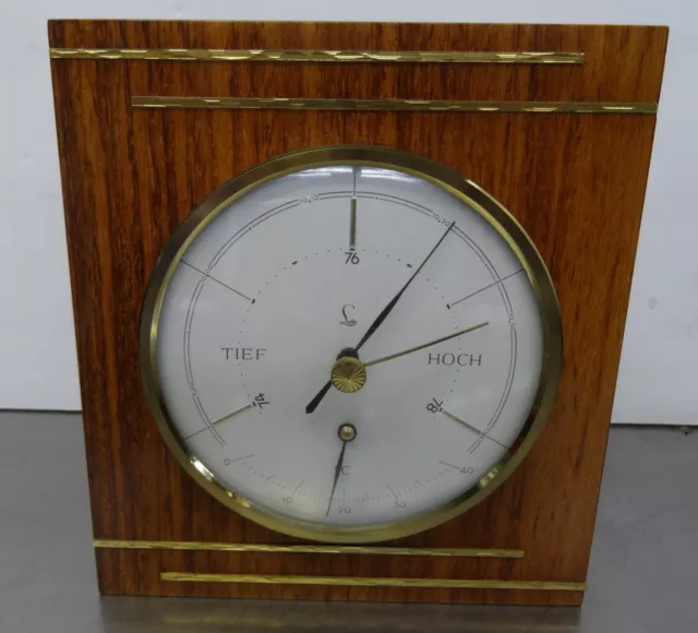 High Quality Lufft Weather Station Barometer Walnut Timeless 1960s Design