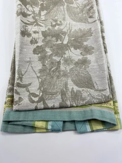 Williams Sonoma Jacquard Easter Bunny Tablecloth Blue Tan Green  70x108”  FLAWS 3