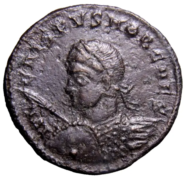 RARE Crispus. (317-326 AD). Follis. Cyzicus Shield Spear VOT Roman Coin w/COA