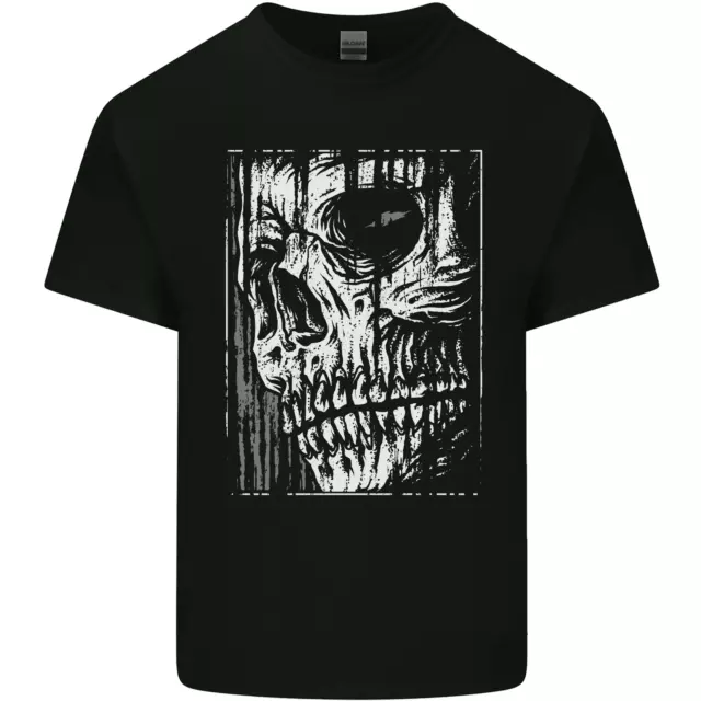 T-shirt top Grim Reaper teschio gotico biker demon da uomo cotone