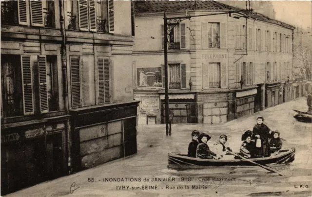 CPA Inondations de Janvier 1910 - Crue Maximum - IVRY-sur-SEINE - Rue. (659466)