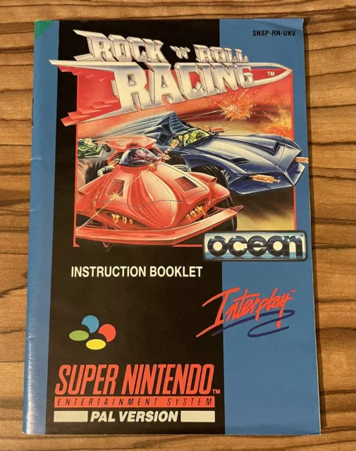 Rock N Roll Racing SNES Super Nintendo Instruction Manual Booklet SNSP-RN-UKV