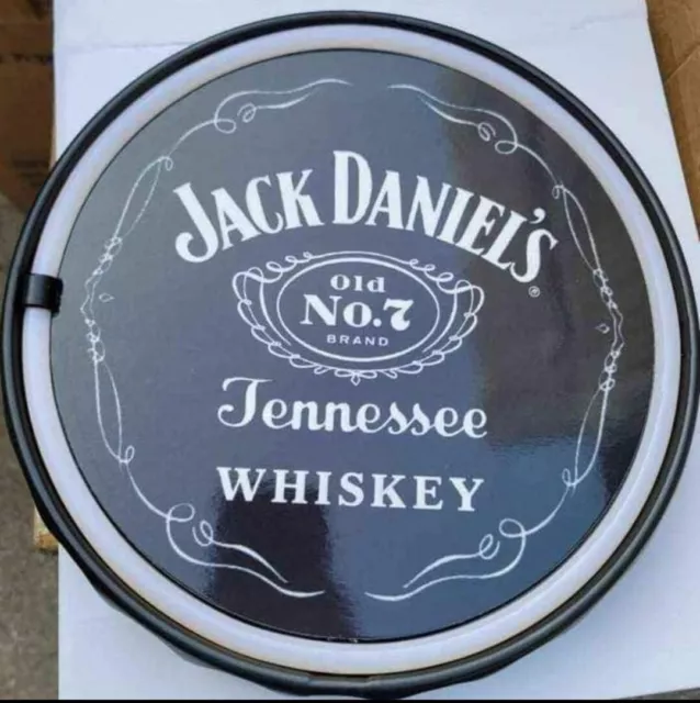 Jack Daniel's Whiskey 12" round sign Illuminated led man cave sign.