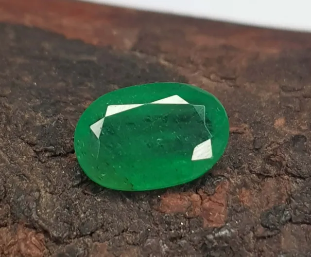 1.37 Ct Natural Emerald Zambian Oval Cut Rich Green AA+ Luster Certified Gems