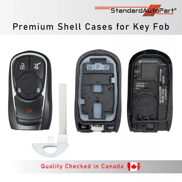 [ Shell Case ] for Keyless Entry Remote Key Fob for Buick (4 Button)