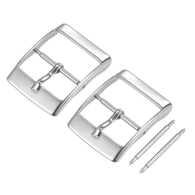 Orologio Cinturino Chiusura,2pz Argento PVD Fibbia,per 20mm con 2pz Molla Barra