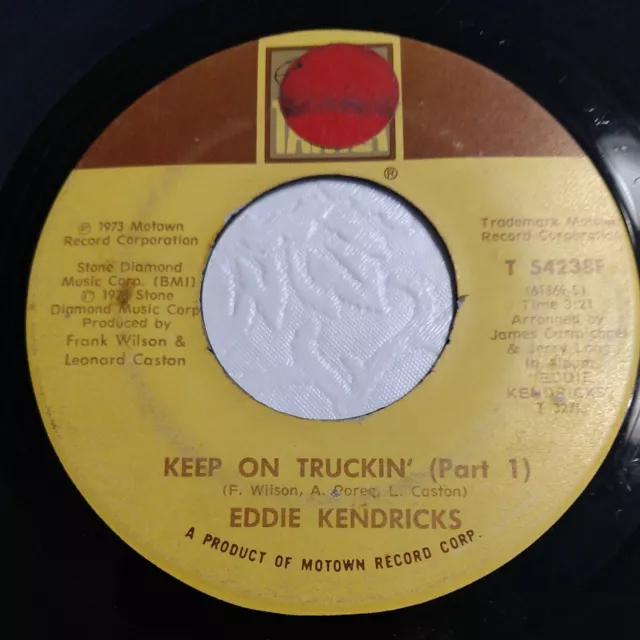 Eddie Kendricks Keep On Truckin' Parts 1 & 2 1973 7" Record 45 Rpm  Funk Soul VG