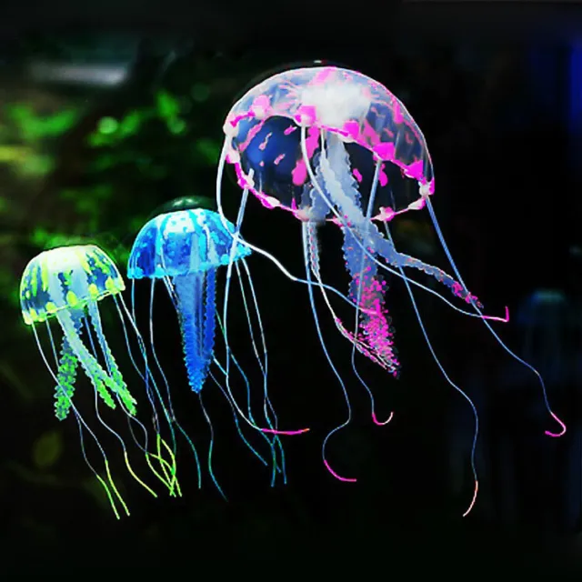 US 4pack/set 6" Aquarium Jellyfish Glowing Effect Fish Tank Artificial Ornament