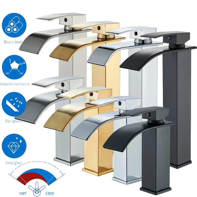 Rubinetto Muro Bagno Lavabo Ugello Extra Largo Miscelatore Cascata - Foto 12