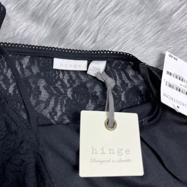 Hinge Womens Black Lace Crop Tank Top Size Small 3