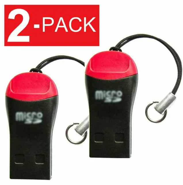 2-Pack Memory Card Reader Adapters to USB 2.0 Adapter for Micro SD SDHC SDXC TF