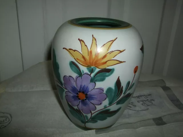 Gouda Holland Hand Painted Flora Original Vase C.1930'S