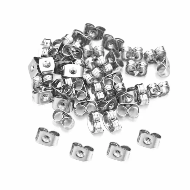 200pcs/lot Stainless Steel Earrings Stoppers Ear Back Stopper Findings Jewelry M